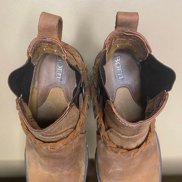 Born Braided Leather Harness Ankle Boot, Women’s US 7.5, Acorn Brown - Picture 6 of 7